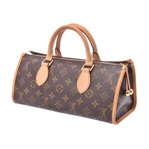 Louis Vuitton Monogram Handbag Popincourt Leather Brown